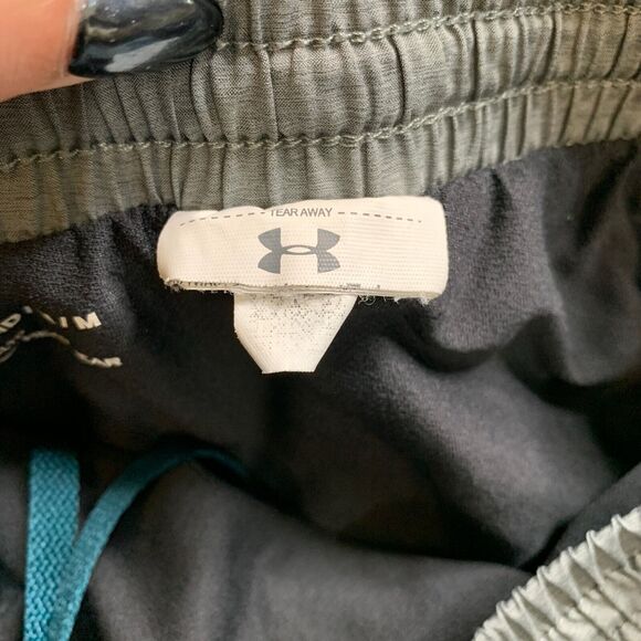 Under Armour Shorts Womens M Medium Grey Teal HeatGear Loose Mesh Panel Running - Picture 5 of 12